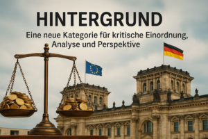 Mehr über den Artikel erfahren HINTERGRUND –Eine neue Kategorie für kritische Einordnung, Analyse und Perspektive