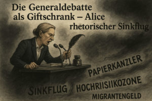 Mehr über den Artikel erfahren Die Generaldebatte als Giftschrank-Alice Weidels rhetorischer Sinkflug