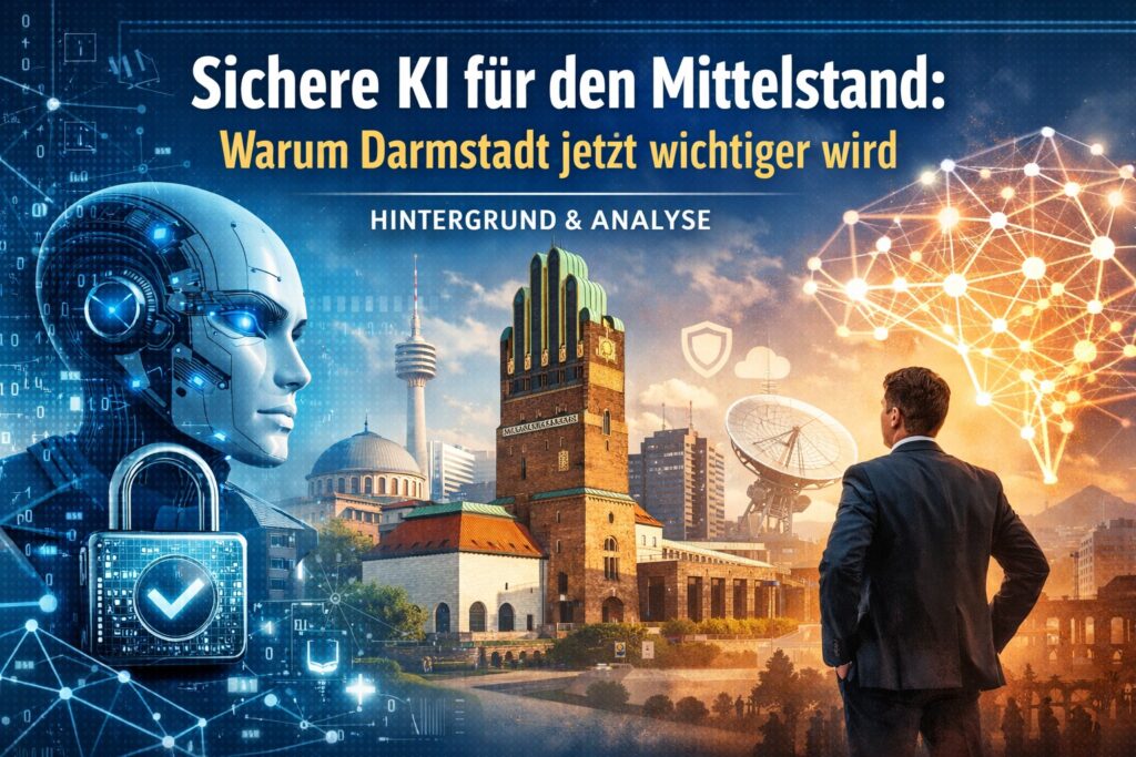 Mehr über den Artikel erfahren Sichere KI für den Mittelstand: Warum Darmstadt jetzt wichtiger wird
